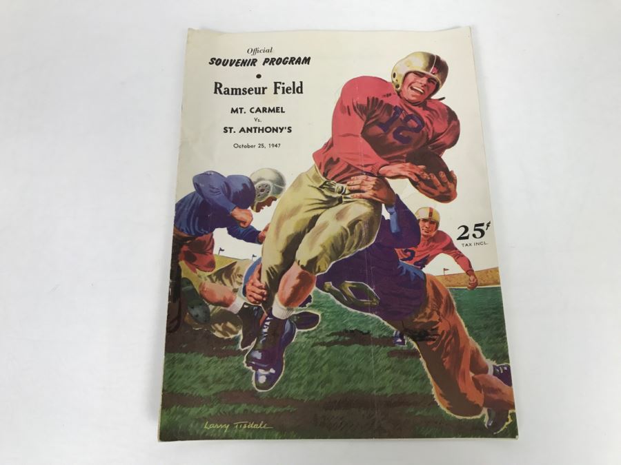 Vintage 1946 Compton Vs. Pasadena And 1947 Mt. Carmel Vs. St. Anthony's Official Souvenir Football Programs With Vintage Coke Advertising [Photo 9]
