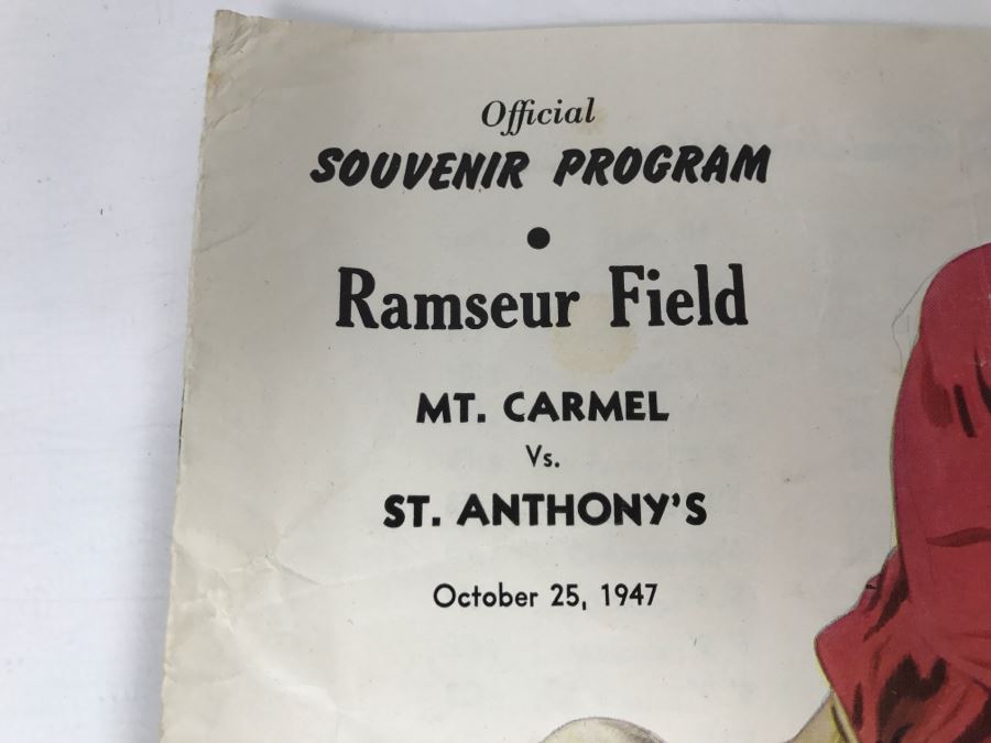Vintage 1946 Compton Vs. Pasadena And 1947 Mt. Carmel Vs. St. Anthony's Official Souvenir Football Programs With Vintage Coke Advertising [Photo 10]