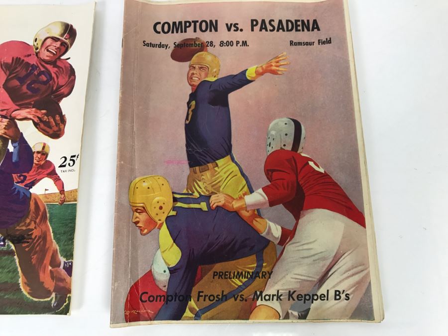 Vintage 1946 Compton Vs. Pasadena And 1947 Mt. Carmel Vs. St. Anthony's Official Souvenir Football Programs With Vintage Coke Advertising [Photo 3]