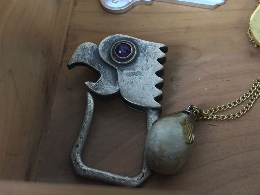 Vintage Cedar Box With Brass Accents Containing Various Collectibles Photographed See Photos [Photo 11]