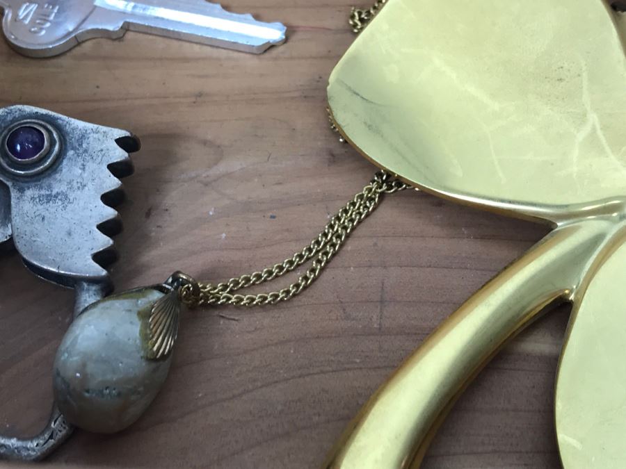 Vintage Cedar Box With Brass Accents Containing Various Collectibles Photographed See Photos [Photo 16]