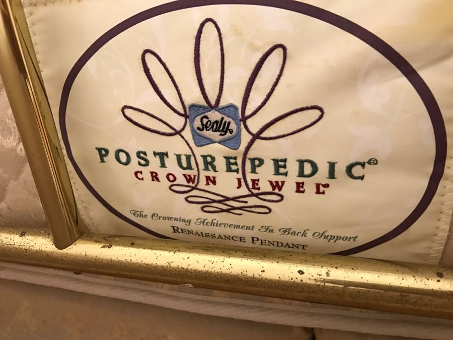 King Size Brass Bed With Sealy Posturepedic Crown Jewel Mattress [Photo 8]