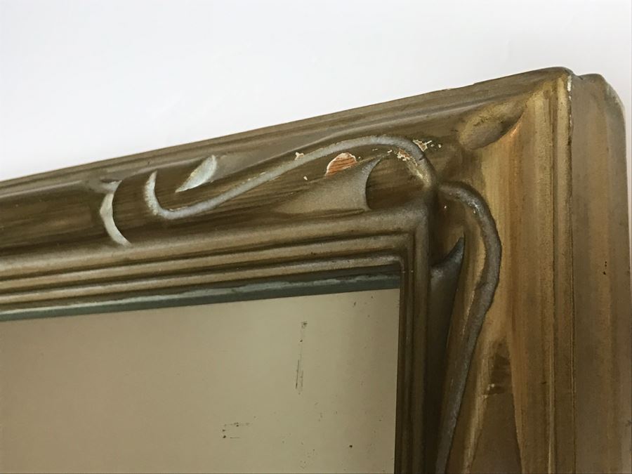 Large Gilded Wooden Wall Mirror [Photo 5]