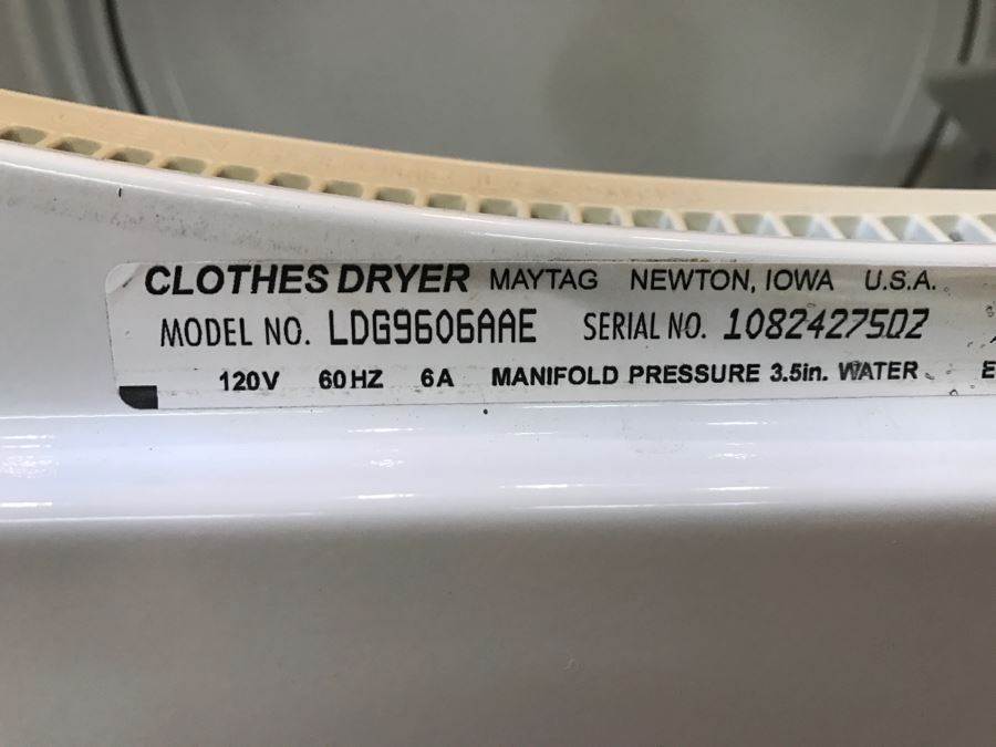 MAYTAG Washer Model LAT9706AAE And Gas Dryer Model LDG9606AAE [Photo 11]
