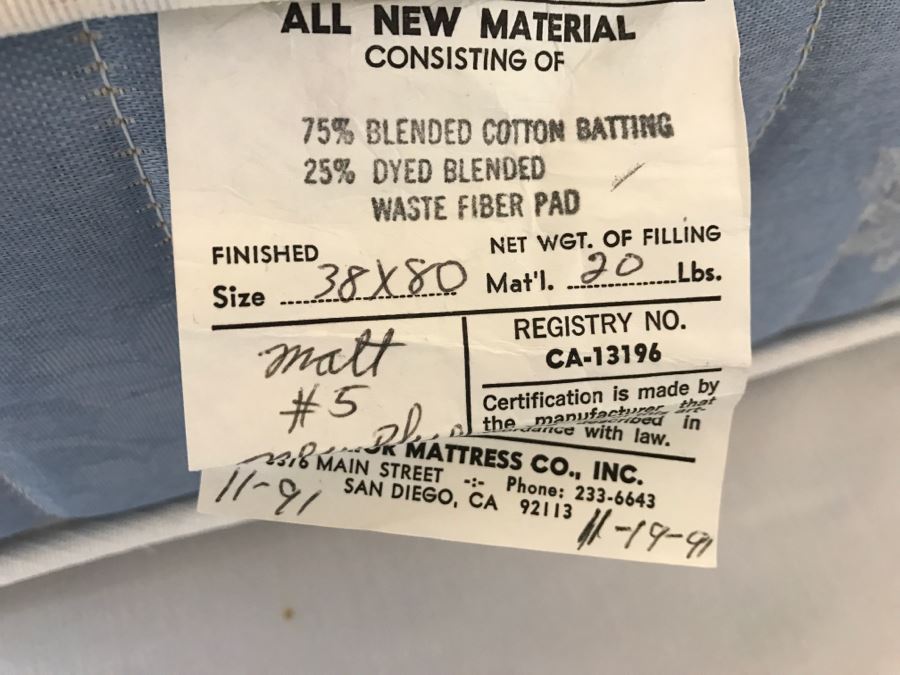 Pair Of Twin White Wicker Peacock Headboards With Mattress, Boxspring And Metal Bed Frames [Photo 10]