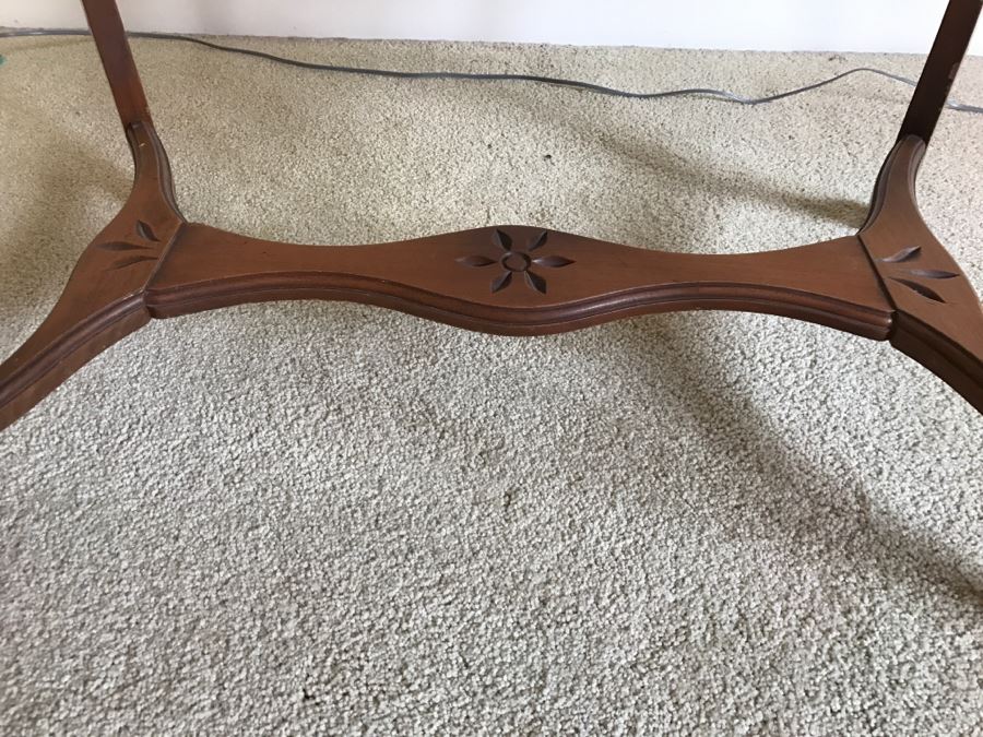 Vintage Wooden Glass Top Coffee Table [Photo 6]