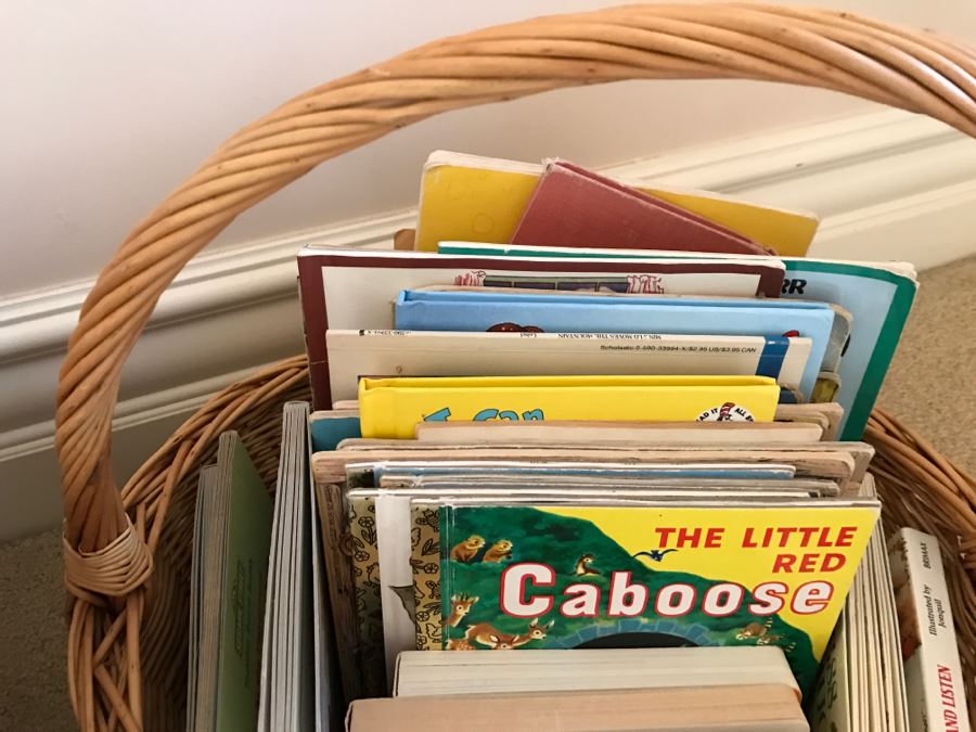 Kids Book Collection Includes Two Baskets And Various Book Titles Including Dr. Seuss [Photo 13]