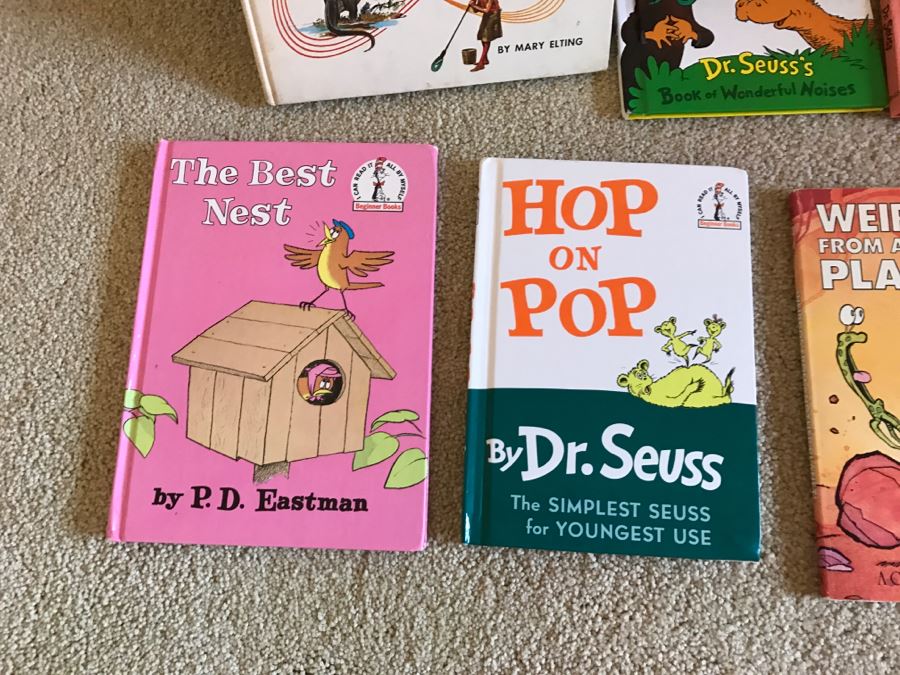 Kids Book Collection Includes Two Baskets And Various Book Titles Including Dr. Seuss [Photo 3]