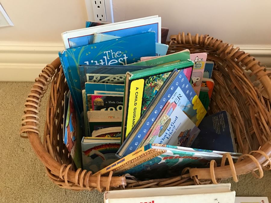 Kids Book Collection Includes Two Baskets And Various Book Titles Including Dr. Seuss [Photo 8]