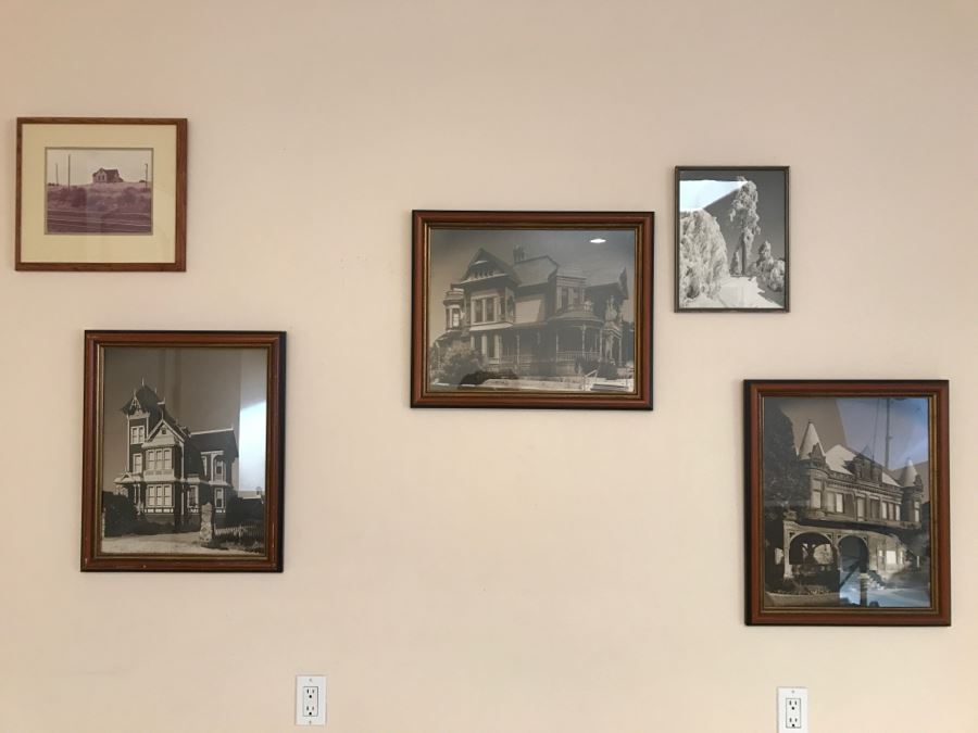 Set Of (5) Vintage Framed B&W Photographs Old Homes [Photo 1]
