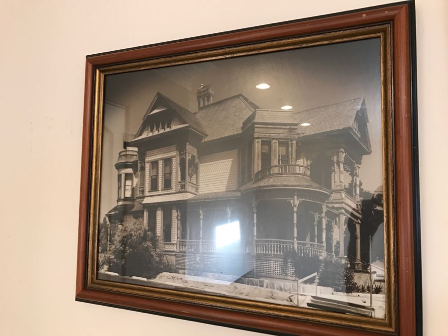 Set Of (5) Vintage Framed B&W Photographs Old Homes [Photo 2]