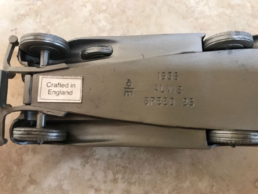 Huge Collection Of (21) Danbury Mint Pewter Classic Cars Of The World In An Asian Rosewood Hanging Display Box With Glass Front [Photo 43]