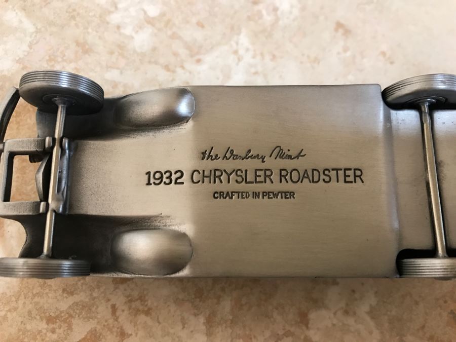 Huge Collection Of (21) Danbury Mint Pewter Classic Cars Of The World In An Asian Rosewood Hanging Display Box With Glass Front [Photo 32]