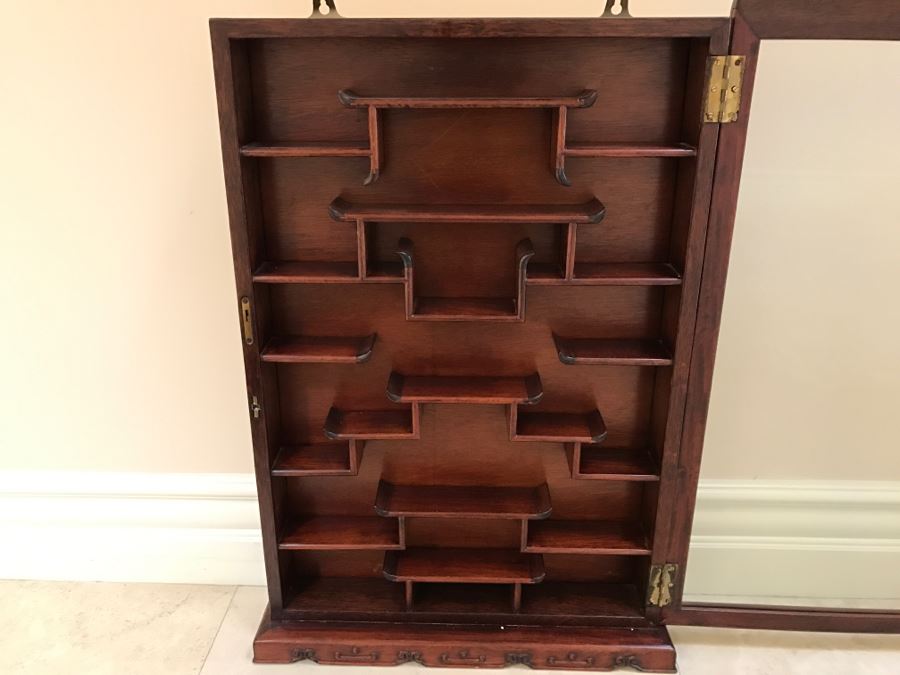 Huge Collection Of (21) Danbury Mint Pewter Classic Cars Of The World In An Asian Rosewood Hanging Display Box With Glass Front [Photo 28]