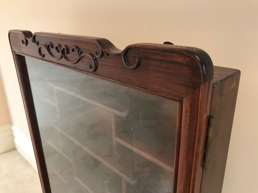 Huge Collection Of (21) Danbury Mint Pewter Classic Cars Of The World In An Asian Rosewood Hanging Display Box With Glass Front [Photo 29]