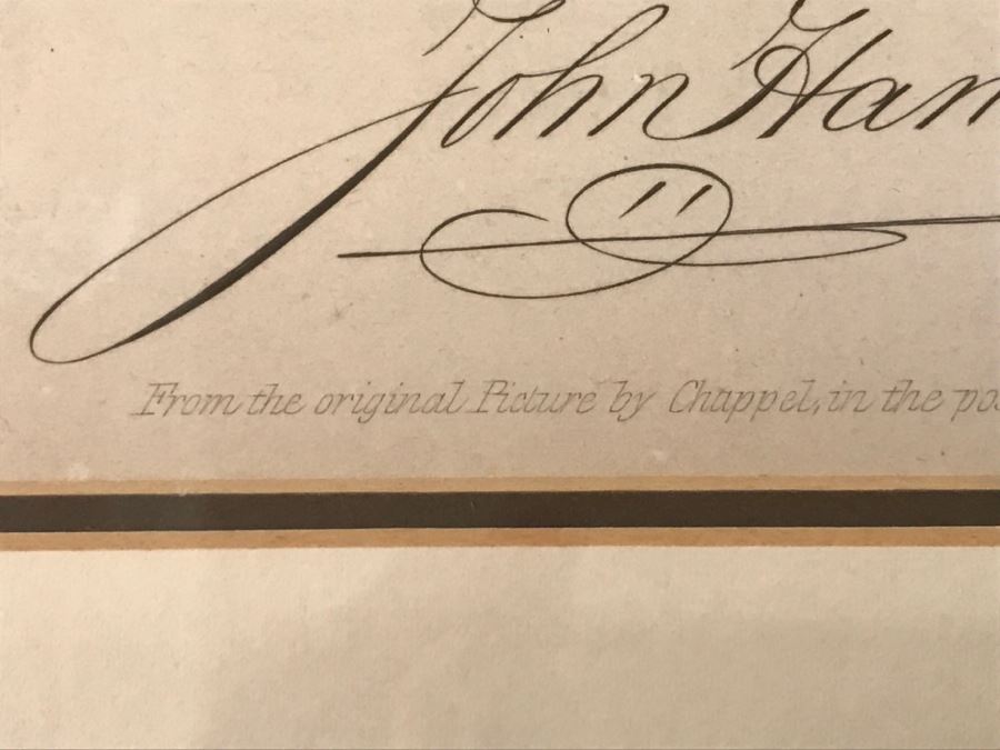 Vintage Framed John Hancock Engraving From The Original Picture By Chappel 11 X 8' [Photo 8]