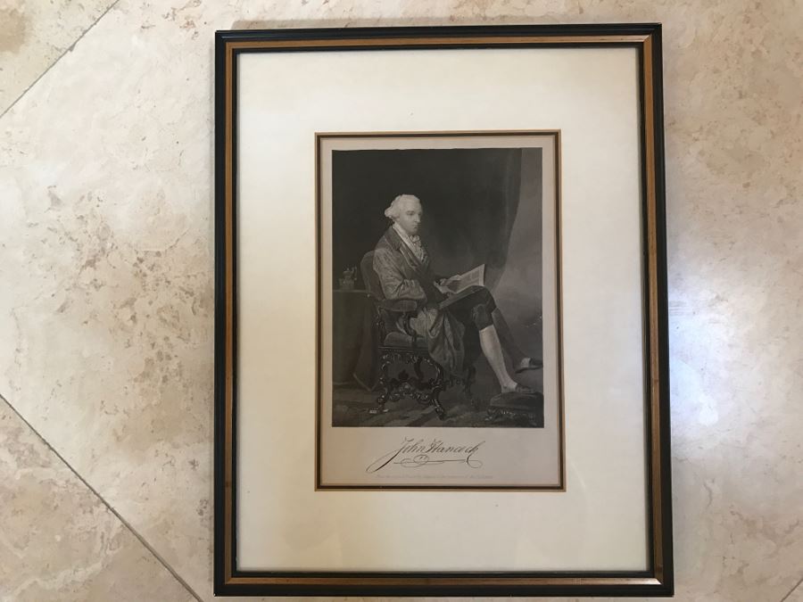 Vintage Framed John Hancock Engraving From The Original Picture By Chappel 11 X 8' [Photo 2]