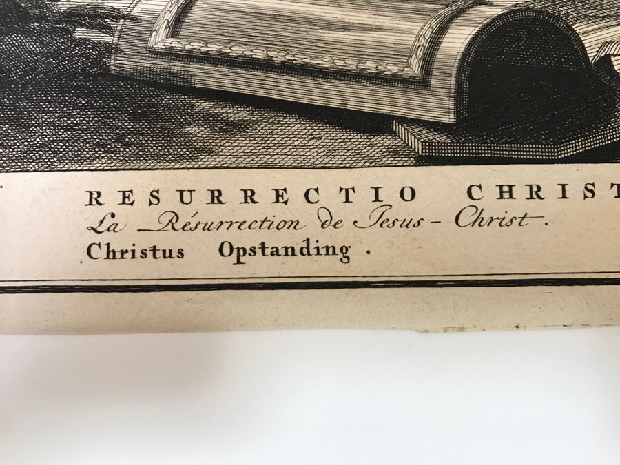 Antique Engraving 'The Resurrection Of Christ' Drawing By Picart Engraving By Broen 17 1/4 X 14 1/8' [Photo 14]