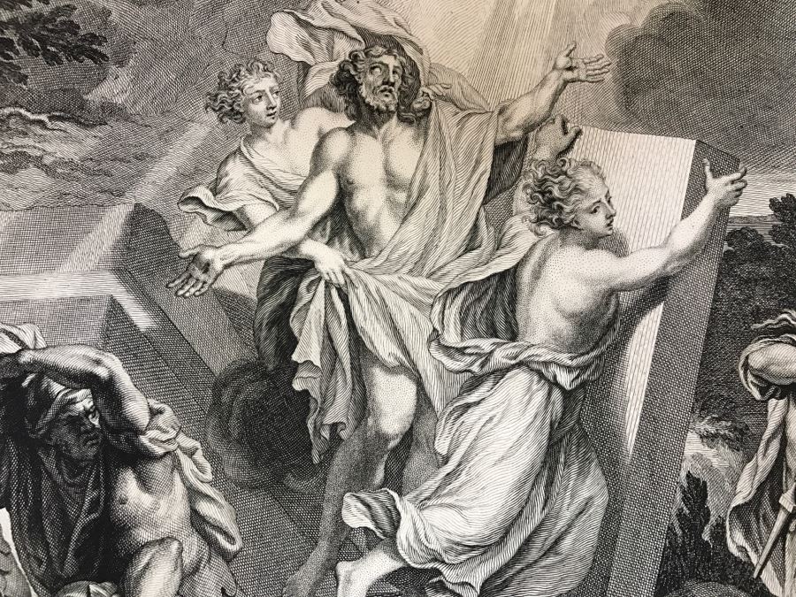 Antique Engraving 'The Resurrection Of Christ' Drawing By Picart Engraving By Broen 17 1/4 X 14 1/8' [Photo 5]
