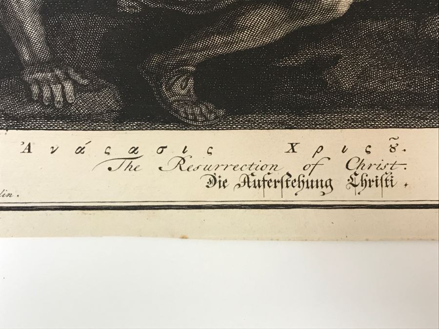 Antique Engraving 'The Resurrection Of Christ' Drawing By Picart Engraving By Broen 17 1/4 X 14 1/8' [Photo 17]