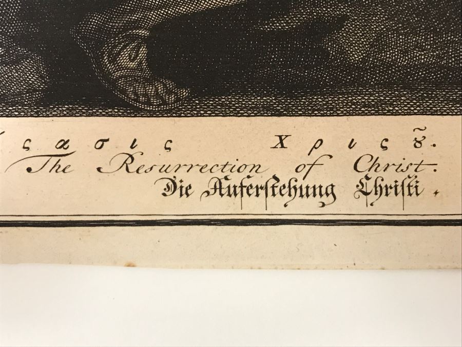 Antique Engraving 'The Resurrection Of Christ' Drawing By Picart Engraving By Broen 17 1/4 X 14 1/8' [Photo 18]