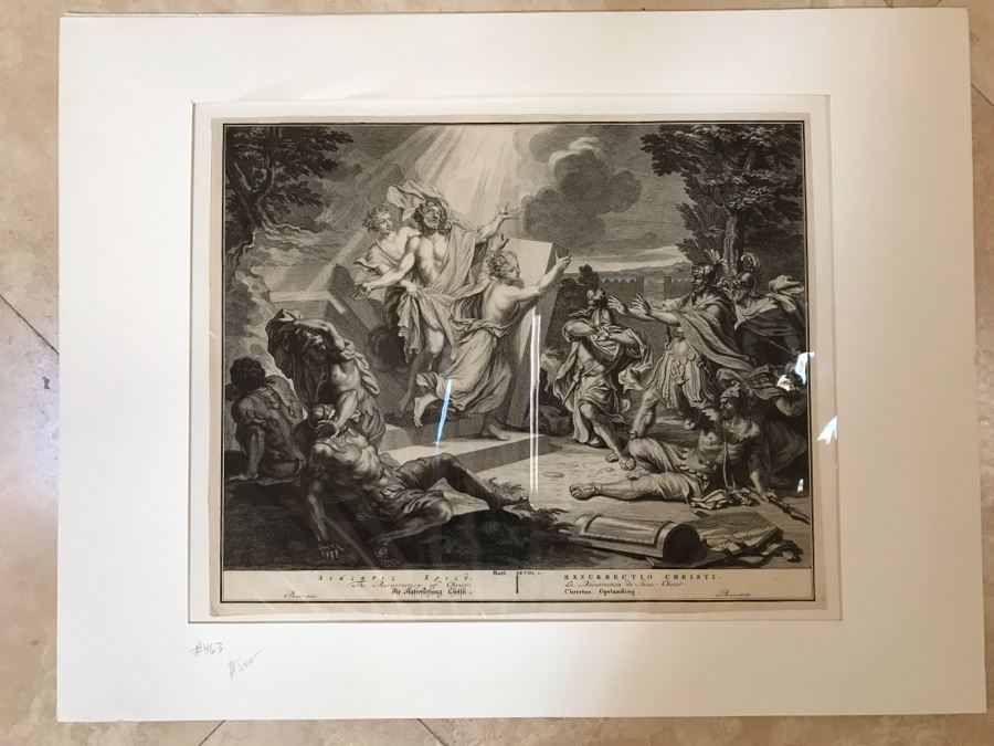 Antique Engraving 'The Resurrection Of Christ' Drawing By Picart Engraving By Broen 17 1/4 X 14 1/8' [Photo 2]