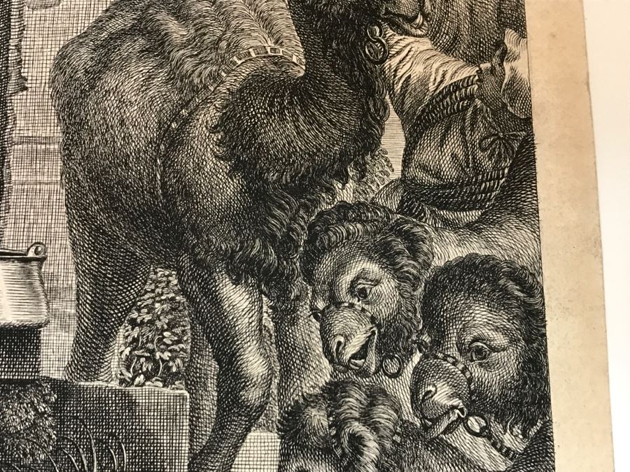 Antique Engraving Of Paolo Paul Veronese Painting Rebecca Engraving By Jean Moyreau (1690-1762) [Photo 12]