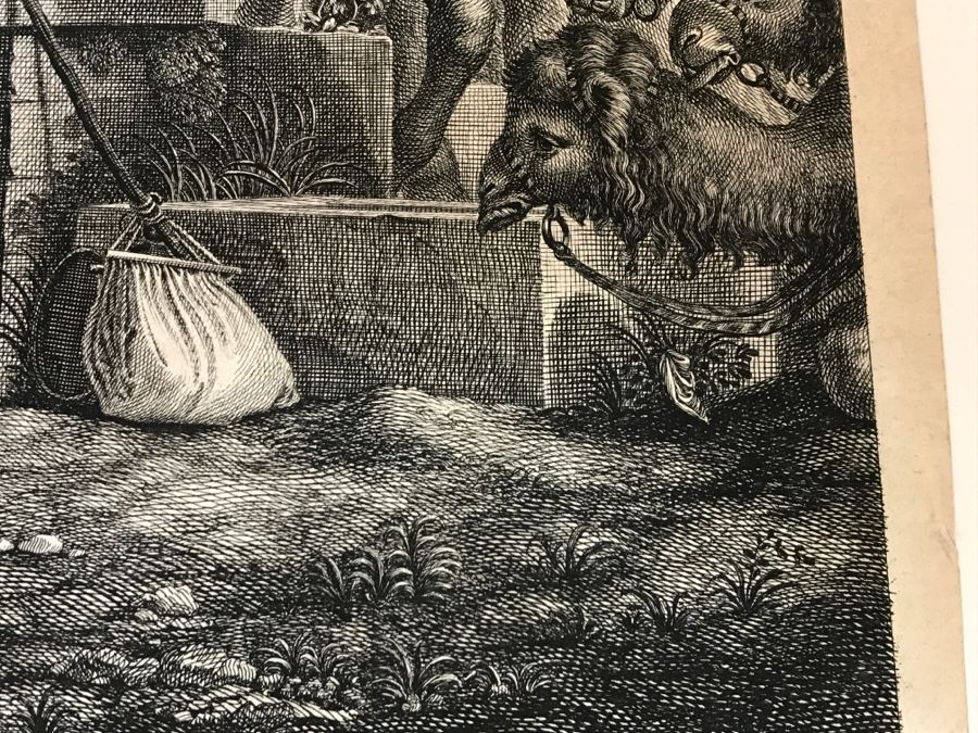 Antique Engraving Of Paolo Paul Veronese Painting Rebecca Engraving By Jean Moyreau (1690-1762) [Photo 13]