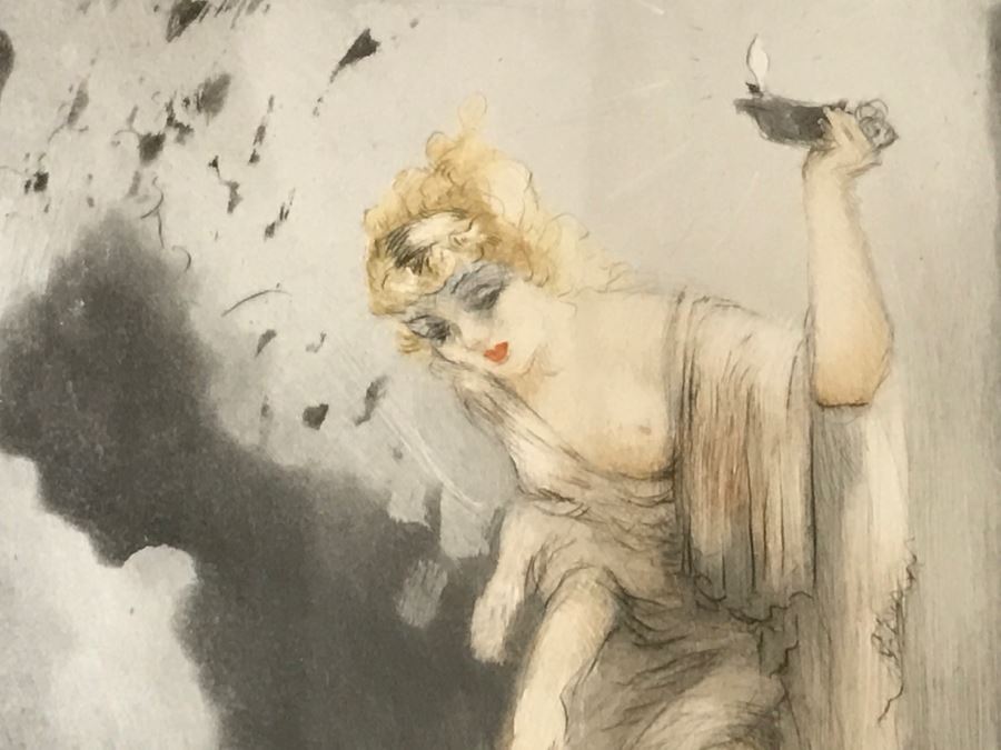 Louis Icart Etching Titled 'Les Amours De Psyche Et De Cupidon' With COA Centaur Sculpture Galleries [Photo 8]