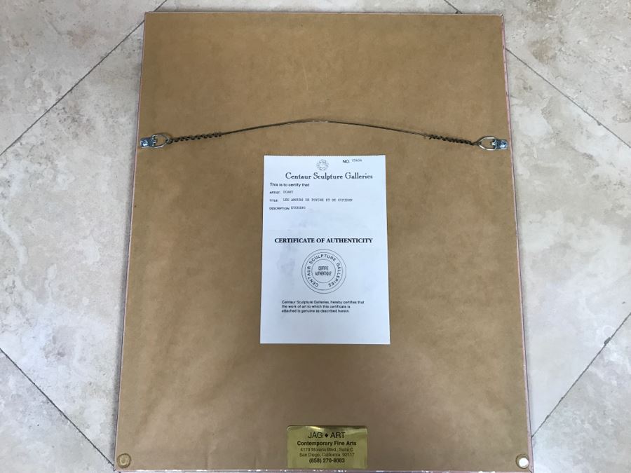 Louis Icart Etching Titled 'Les Amours De Psyche Et De Cupidon' With COA Centaur Sculpture Galleries [Photo 13]