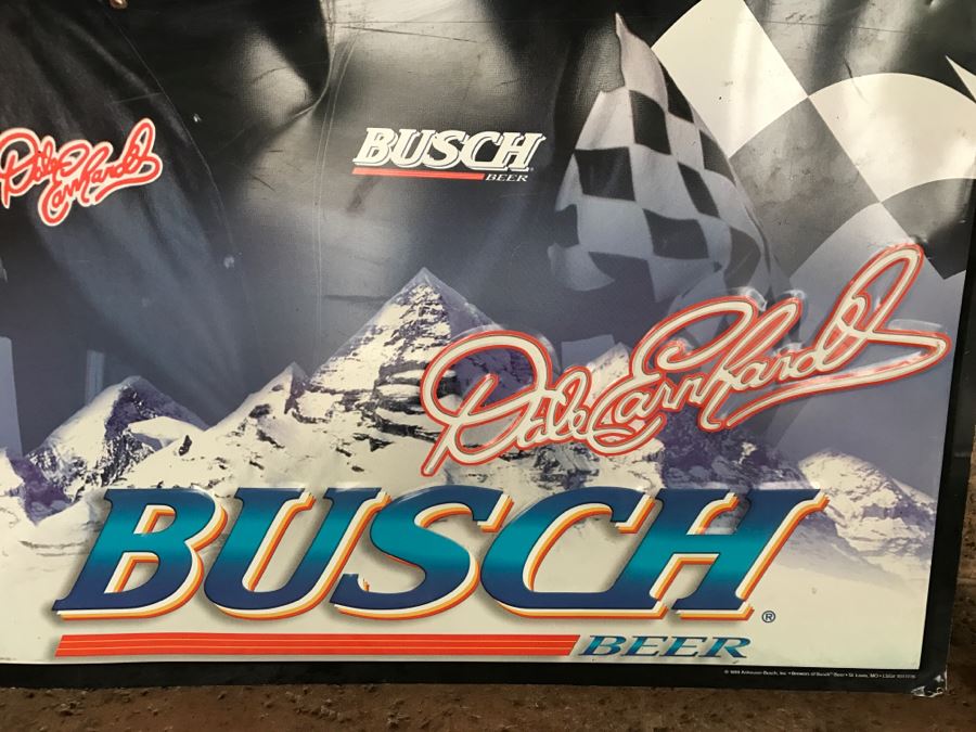 Vintage 1999 Annheuser Busch Beer NASCAR Dale Earnhardt Official Bar Metal Litho Advertising Sign 2'7' X 2'6' [Photo 4]