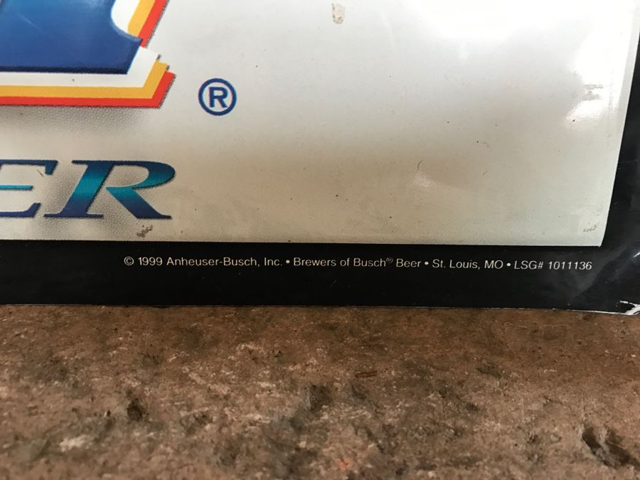 Vintage 1999 Annheuser Busch Beer NASCAR Dale Earnhardt Official Bar Metal Litho Advertising Sign 2'7' X 2'6' [Photo 7]