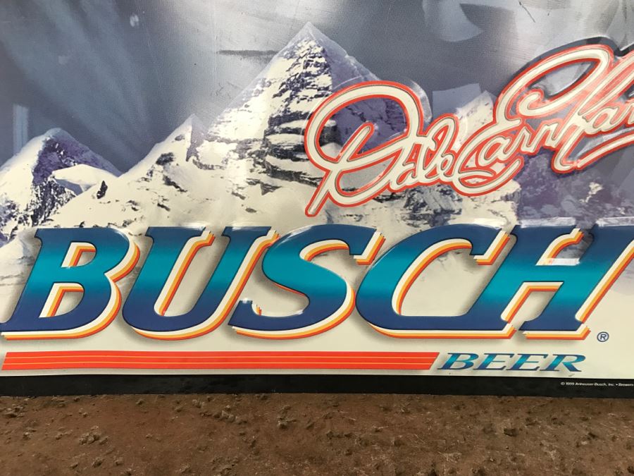Vintage 1999 Annheuser Busch Beer NASCAR Dale Earnhardt Official Bar Metal Litho Advertising Sign 2'7' X 2'6' [Photo 5]