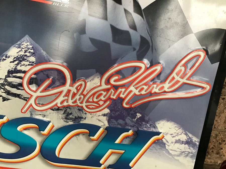 Vintage 1999 Annheuser Busch Beer NASCAR Dale Earnhardt Official Bar Metal Litho Advertising Sign 2'7' X 2'6' [Photo 6]