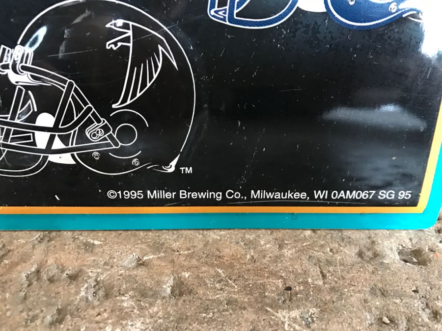 Vintage 1995 Miller Lite Beer NFL Football Super Bowl XXX Jan 28, 1996 Sun Devil Stadium, Arizona Official Bar Metal Litho Advertising Sign 2'7' X 3'1' [Photo 11]