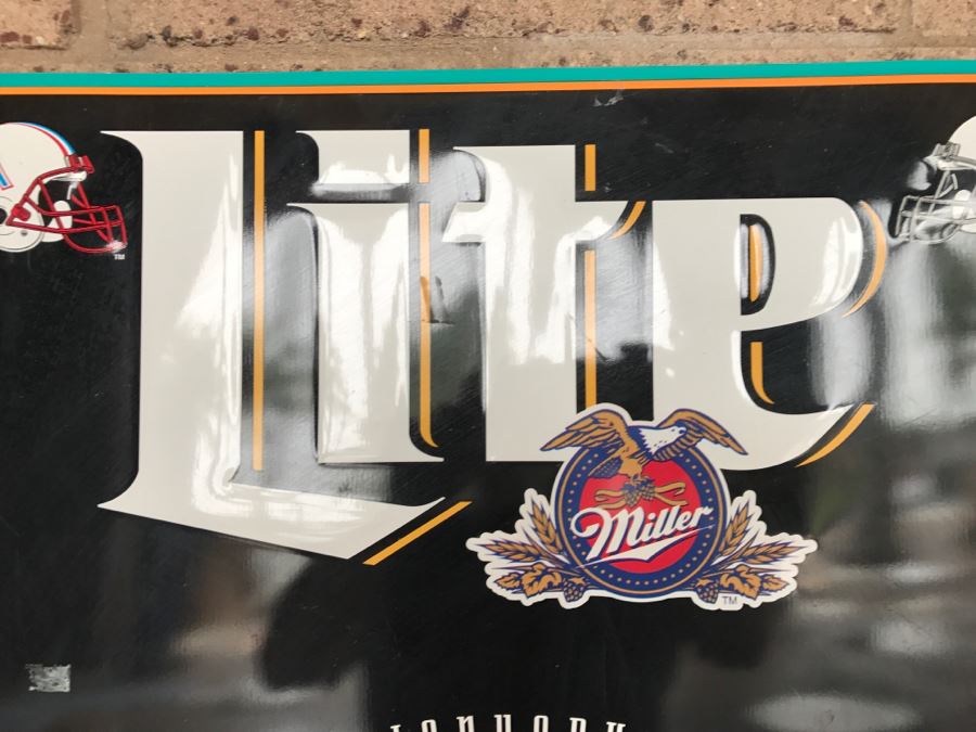Vintage 1995 Miller Lite Beer NFL Football Super Bowl XXX Jan 28, 1996 Sun Devil Stadium, Arizona Official Bar Metal Litho Advertising Sign 2'7' X 3'1' [Photo 5]