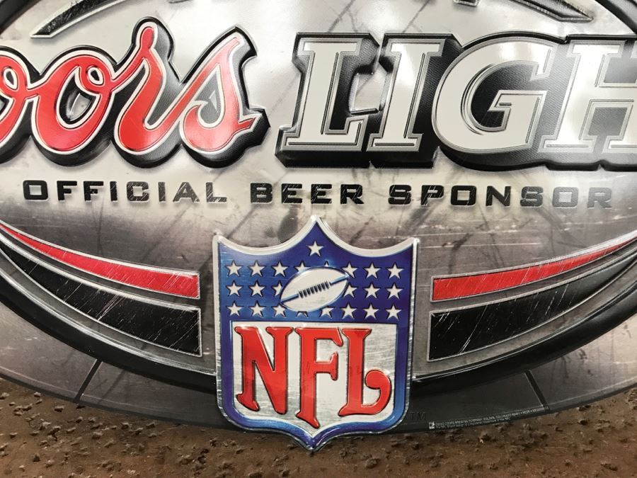 Vintage 2003 Coors Light Official Beer Sponsor NFL Football Official Bar Metal Litho Advertising Sign 2'10' X 1'7' [Photo 4]