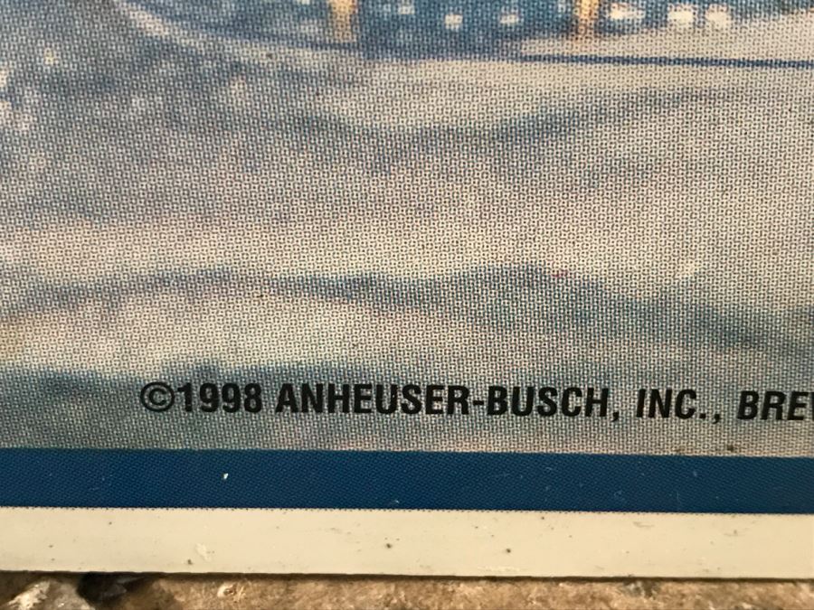 Vintage 1998 Natural Ice Beer Natural Light Beer Pin-Up Girl Official Bar Metal Litho Advertising Sign 2'8' X 2' [Photo 7]