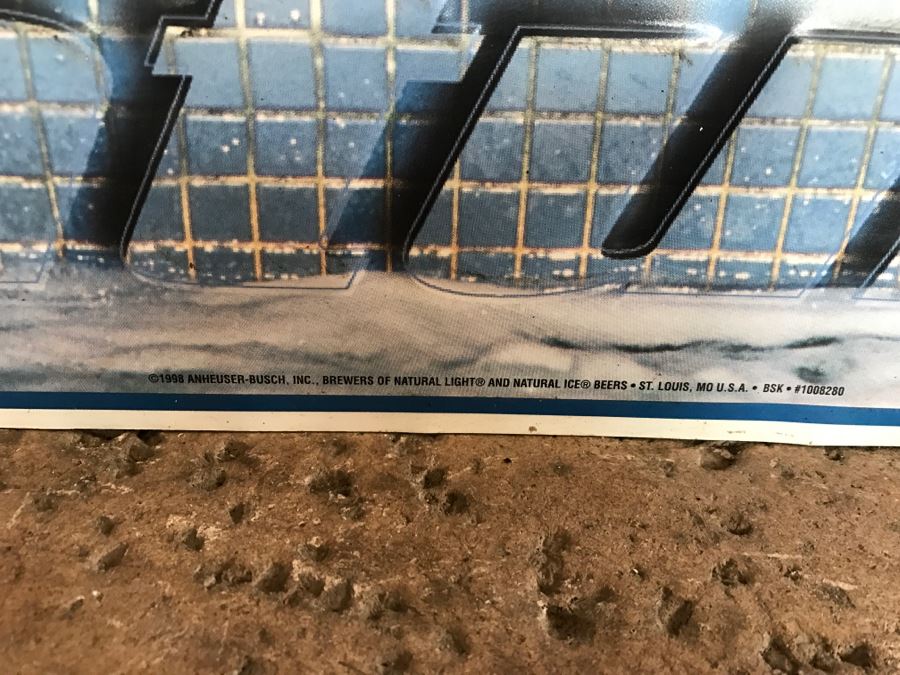 Vintage 1998 Natural Ice Beer Natural Light Beer Pin-Up Girl Official Bar Metal Litho Advertising Sign 2'8' X 2' [Photo 6]