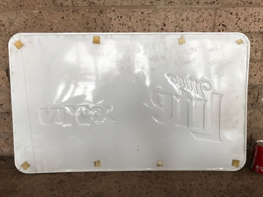 Vintage 2000 Miller Lite Super Bowl XXXIV Atlanta Georgia NFL Football Official Beer Sponsor Official Bar Metal Litho Advertising Sign 3'1' X 1'10' [Photo 7]
