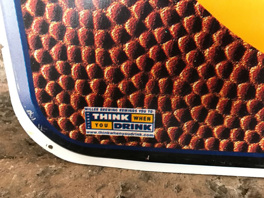 Vintage 2000 Miller Lite Super Bowl XXXIV Atlanta Georgia NFL Football Official Beer Sponsor Official Bar Metal Litho Advertising Sign 3'1' X 1'10' [Photo 6]