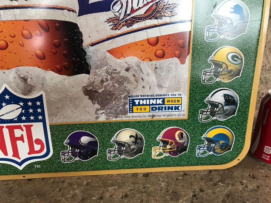 Vintage 1997 Miller Lite Super Bowl XXXI New Orleans, Louisiana Superdome Football Official Beer Sponsor NFL Football Official Bar Metal Litho Advertising Sign 2'6' X 3' [Photo 8]