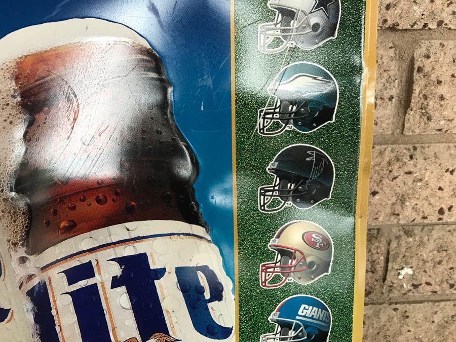 Vintage 1997 Miller Lite Super Bowl XXXI New Orleans, Louisiana Superdome Football Official Beer Sponsor NFL Football Official Bar Metal Litho Advertising Sign 2'6' X 3' [Photo 10]