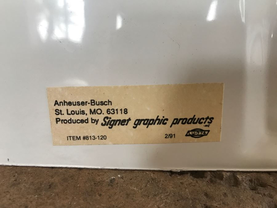 Vintage 1990 Bud Light Budweiser Pin-Up Girl Official Beer Sponsor NFL Football It's On Official Bar Metal Litho Advertising Sign 2'1' X 3' [Photo 11]