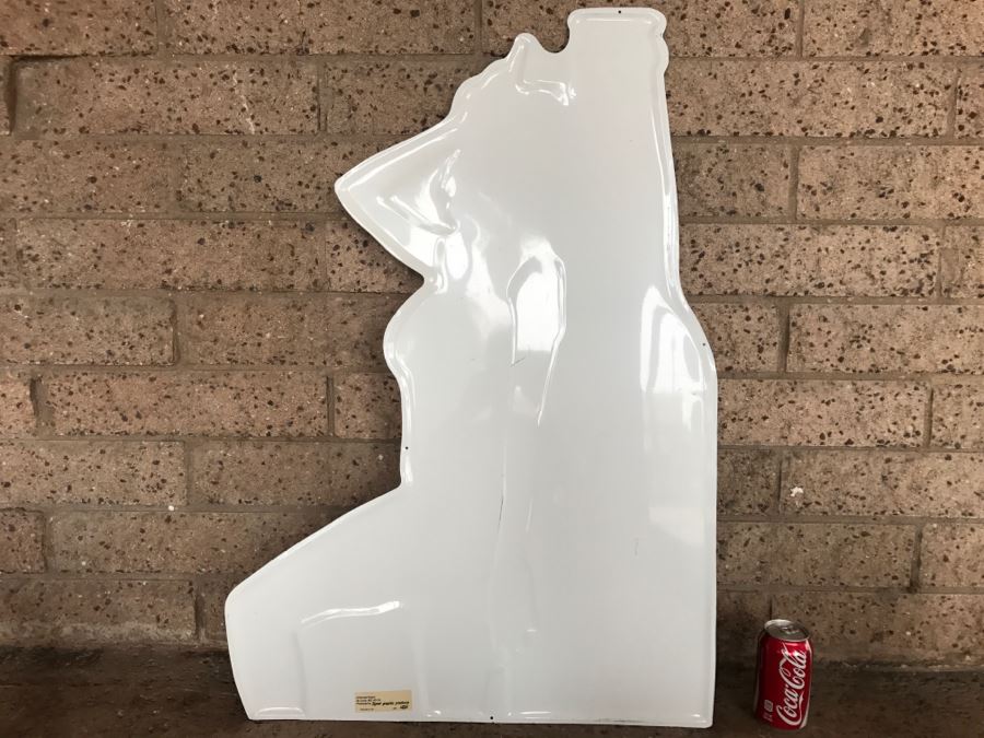 Vintage 1990 Bud Light Budweiser Pin-Up Girl Official Beer Sponsor NFL Football It's On Official Bar Metal Litho Advertising Sign 2'1' X 3' [Photo 10]