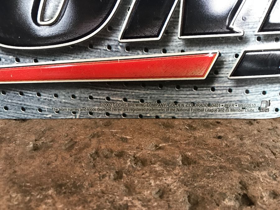 Vintage 2002 Coors Light Official Beer Sponsor NFL Football It's On Official Bar Metal Litho Advertising Sign 2'9' X 2'1' [Photo 7]