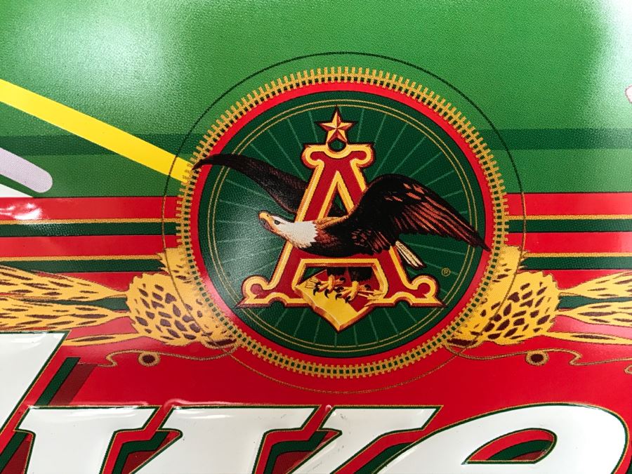 Vintage 1997 Budweiser Soccer Official Bar Metal Litho Advertising Sign 3' X 1'10' [Photo 6]