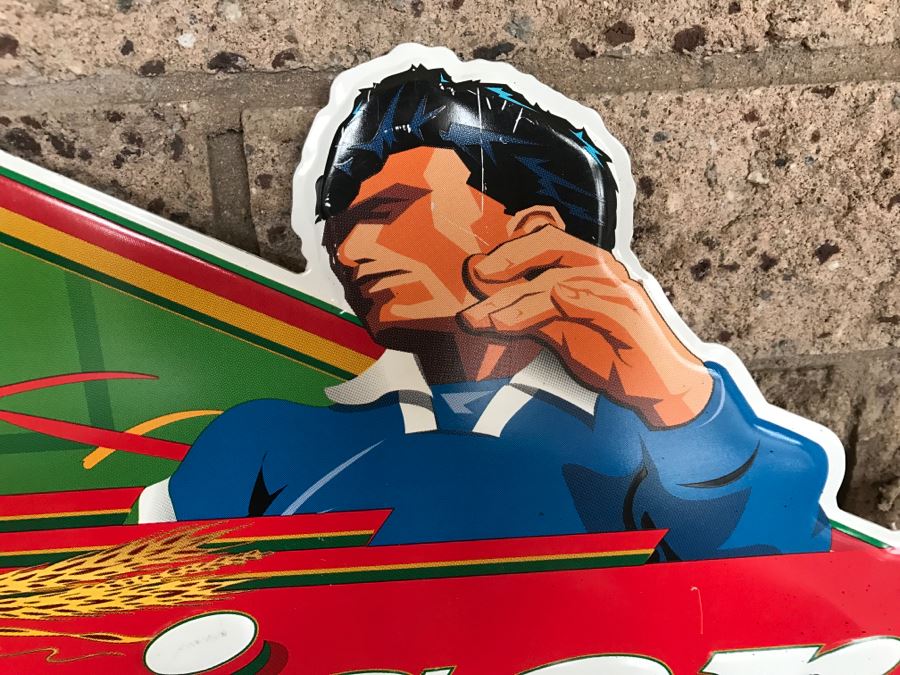 Vintage 1997 Budweiser Soccer Official Bar Metal Litho Advertising Sign 3' X 1'10' [Photo 5]