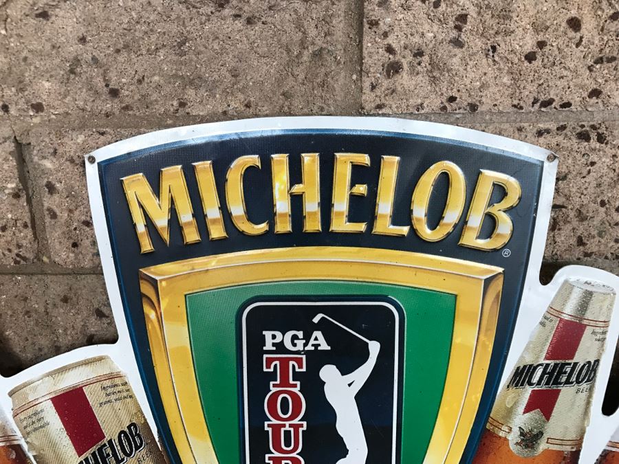 Vintage 1994 Michelob Beer PGA Tour Official Sponsor 19th Hole Some Days Are Better Than Others Official Bar Metal Litho Advertising Sign 2'9' X 1'6' [Photo 10]
