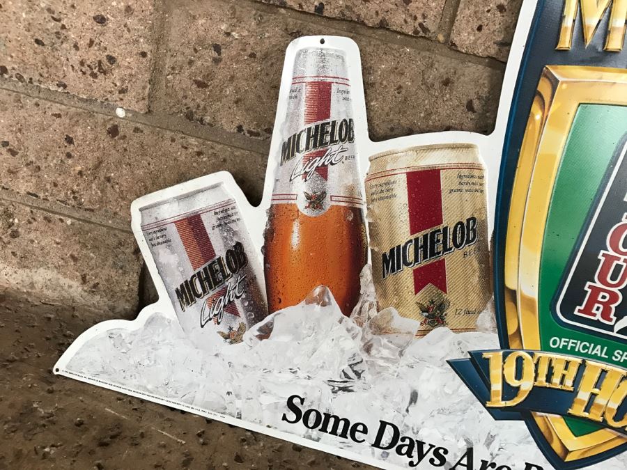 Vintage 1994 Michelob Beer PGA Tour Official Sponsor 19th Hole Some Days Are Better Than Others Official Bar Metal Litho Advertising Sign 2'9' X 1'6' [Photo 4]